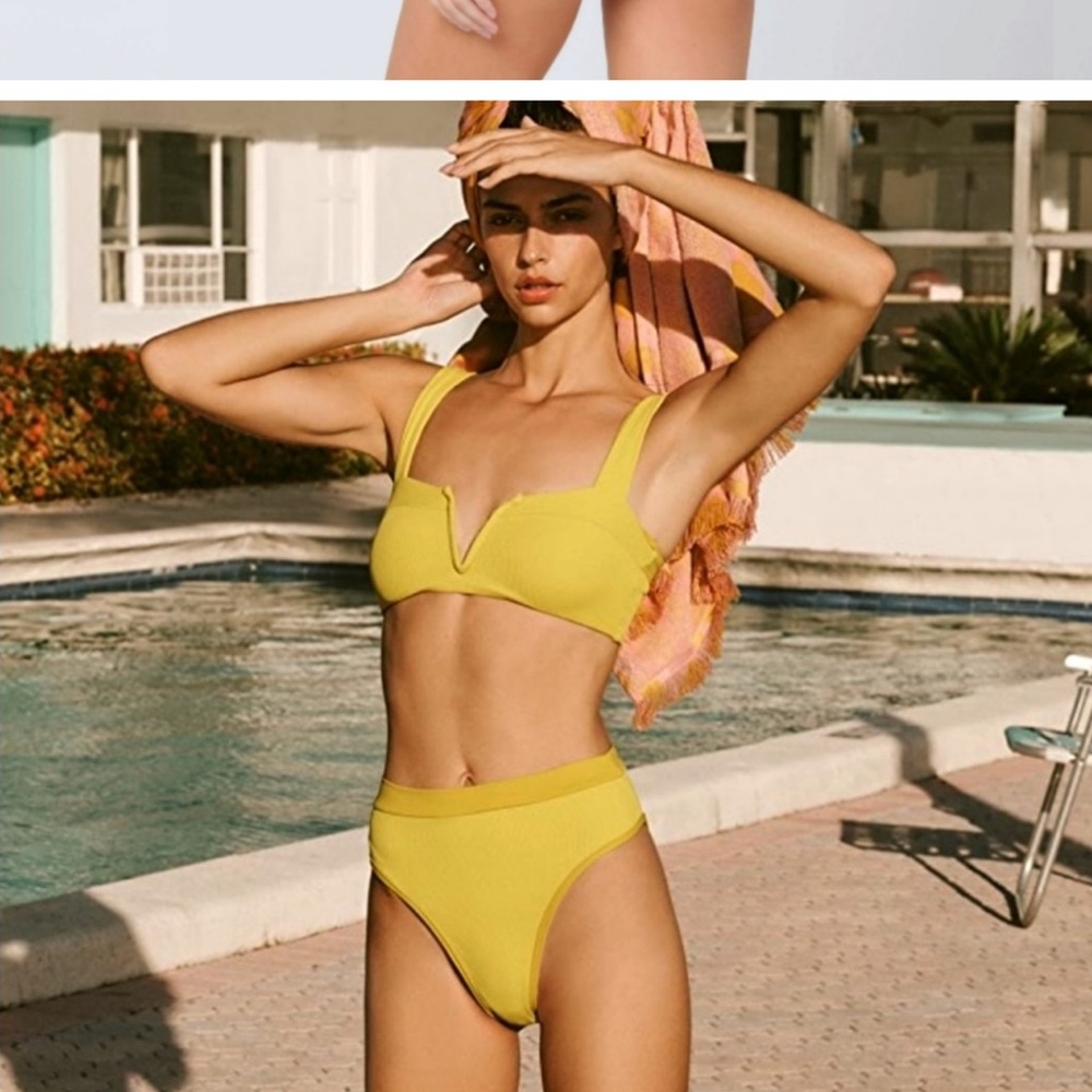 LSPACE Lee Lee Bikini Top & Frenchi Bikini Bottom in Apple Green
